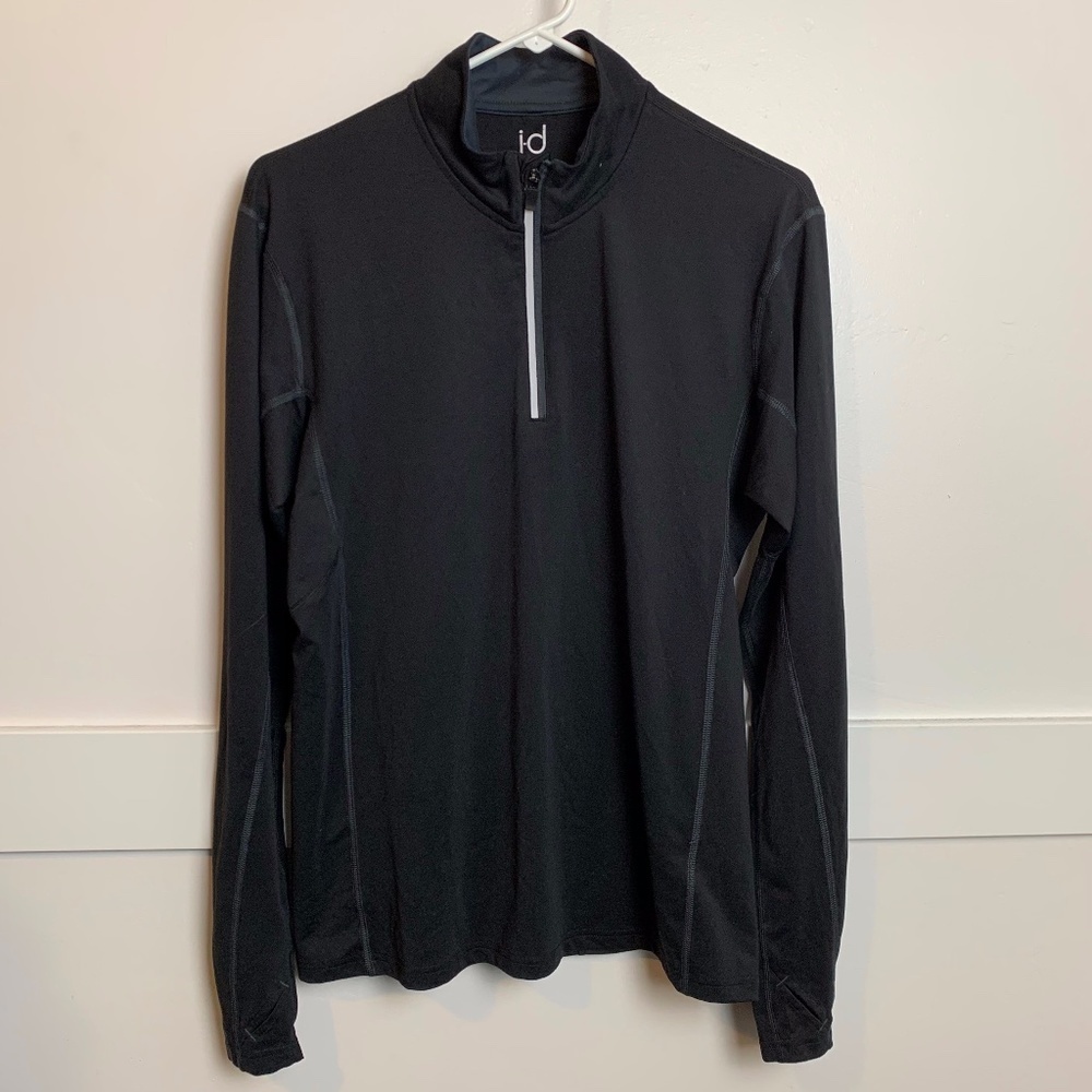 ID Ideology Black Quarter Zip Long Sleeve Jacket